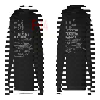 ヴィンテージf-14トムキャット戦闘機ジェット軍事航空ギフト 長袖Tシャツ - Kawaiitshirt