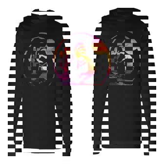 ヴィンテージネイティブアメリカンシンボル サンセット ココペリ 長袖Tシャツ - Kawaiitshirt