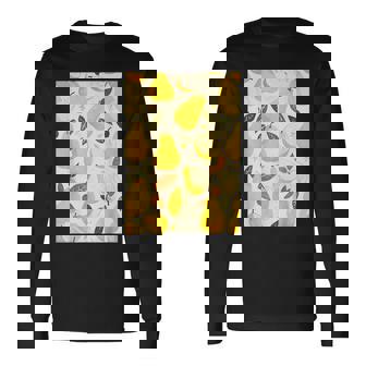 ヴィンテージ柄アート梨 長袖Tシャツ - Kawaiitshirt