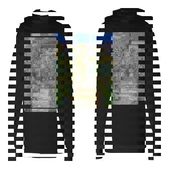 ヴェトゥイユの画家の庭／クロード・モネ（ビッグプリント）【世界の名画】Claude Monet 美術館アート 油絵 長袖Tシャツ - Kawaiitshirt