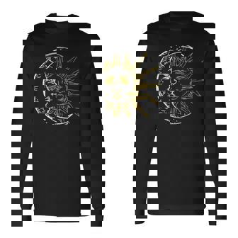 三日月 太陽 長袖Tシャツ - Kawaiitshirt