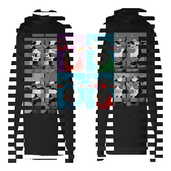 不機嫌そうな牛、エッジの効いた牛のグラフィックデザイン 牛好き向け 長袖Tシャツ - Kawaiitshirt