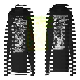 世界に挑んだヴィンテージクラシックホラーモンスター 長袖Tシャツ - Kawaiitshirt