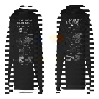 世界のクマ パンダ ポーラーグリズリー ブラック かわいいクマギフト 長袖Tシャツ - Kawaiitshirt