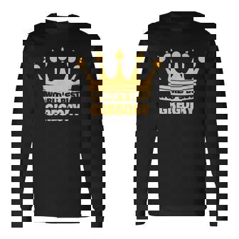 世界一のグレゴリー 面白い名前「グレゴリー」 長袖Tシャツ - Kawaiitshirt