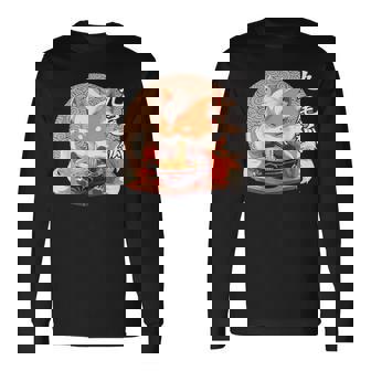 九尾の狐、ラーメンを食べる九尾の狐 長袖Tシャツ - Kawaiitshirt