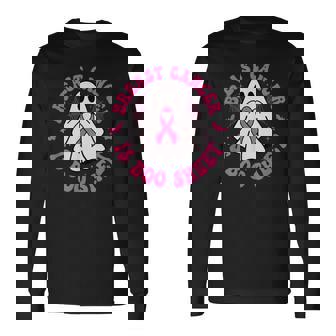 乳がんはブーシート ゴースト ピンクリボン ハロウィン 長袖Tシャツ - Kawaiitshirt