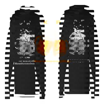 乾杯ビールは全てを解決する ビール 夏 乾杯 Kp ジョッキ 生ビール 長袖Tシャツ - Kawaiitshirt