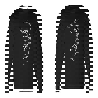 人間のスケルトンのダンス、骨骨の骨の頭蓋骨の解剖学 長袖Tシャツ - Kawaiitshirt