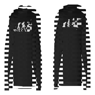 人類の進化 ネタ ジャズ ポップ バンド 音楽 ドラマー ドラム奏者 ミュージシャン おもしろ ドラム 長袖Tシャツ - Kawaiitshirt