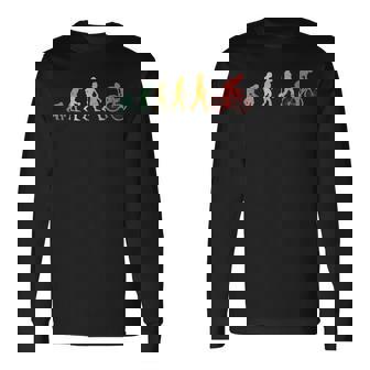 人類の進化 自転車好き ロードバイク クロスバイク サイクリング サプライズ おもしろ レトロ 自転車 長袖Tシャツ - Kawaiitshirt