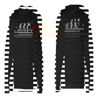 人類の進化 釣り竿 漁師 釣り人 面白い 釣り フィッシング サプライズ おもしろ アイデア 釣り 長袖Tシャツ - Kawaiitshirt