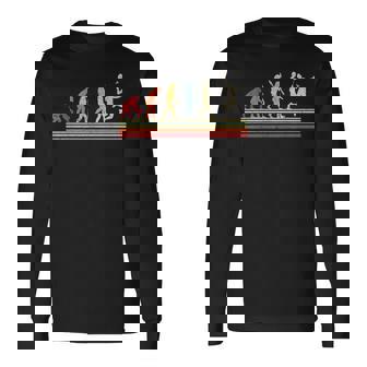 人類進化 バドミントンデザイン 長袖Tシャツ - Kawaiitshirt