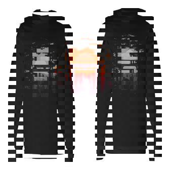 伝統的な日本の侍 日没と鳥居 長袖Tシャツ - Kawaiitshirt