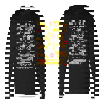 働く車 工事車両 面白いtシャツ イラスト かわいい キッズ 子供用 メンズ おもしろグッズ 子供 男の子 長袖Tシャツ - Kawaiitshirt