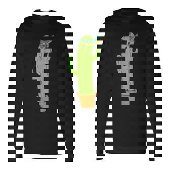 先住民のサボテンと頭飾りと羽 長袖Tシャツ - Kawaiitshirt