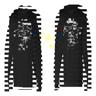 冬の飾り付けを楽しむ北海道の小鳥 シマエナガ 雪の結晶 長袖Tシャツ - Kawaiitshirt