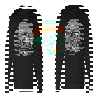 前景にアジアのトゥクトゥク 長袖Tシャツ - Kawaiitshirt