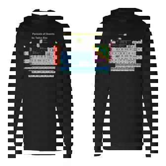 化学元素周期表 ノベルティ グラフィックデザイン 長袖Tシャツ - Kawaiitshirt