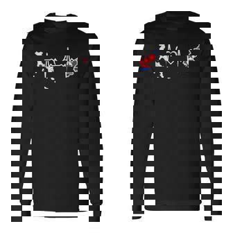 北朝鮮 日本 ハートビート 北朝鮮の日本の国旗 長袖Tシャツ - Kawaiitshirt