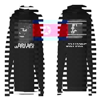 北朝鮮国旗tシャツ 長袖Tシャツ - Kawaiitshirt