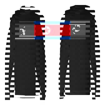 北朝鮮旗北朝鮮ピョンヤン。 長袖Tシャツ - Kawaiitshirt