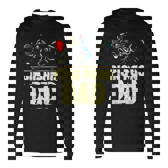 卓球 黒猫パパピンポン 黒猫ピンポン 長袖Tシャツ - Kawaiitshirt