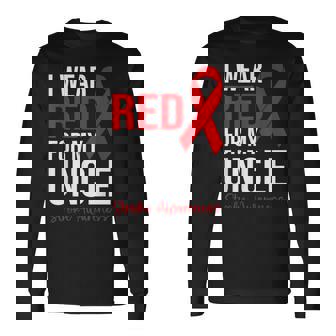 叔父さんの脳卒中啓発のために赤を着ています 長袖Tシャツ - Kawaiitshirt