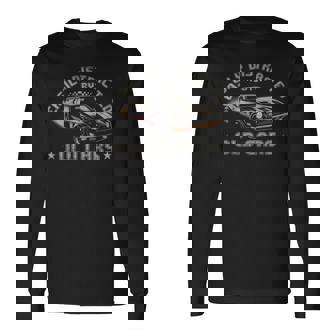 古い車から少し気が散る面白いヴィンテージクラシックカー 長袖Tシャツ - Kawaiitshirt