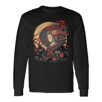 古代日本神 天てらす 神道 太陽 女神 長袖Tシャツ - Kawaiitshirt