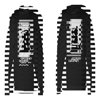 古墳《トランプのキング》パロディ【変なデザイン屋さん】歴史 かわいい イラスト 面白い おしゃれ 長袖Tシャツ - Kawaiitshirt