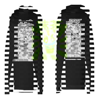 可愛いレトロ90年代日本のカワイイ I Love Matcha ファニー抹茶 長袖Tシャツ - Kawaiitshirt