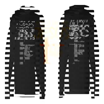 吊り下げナマケモノ ホールド オン イエス 神 クリスチャン メンズ レディース キッズ 長袖Tシャツ - Kawaiitshirt