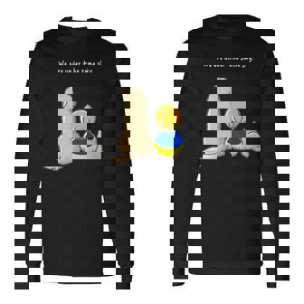 同じ空の下白文字 ウクライナ 反戦 平和 希望 仲間 家族 犬 猫 メンズ レディース キッズ 長袖Tシャツ - Kawaiitshirt