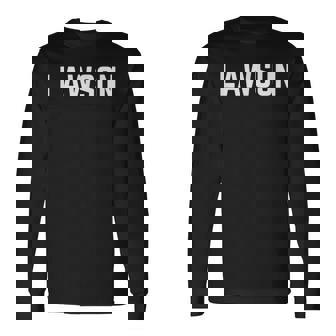 名 ローソン テキスト アパレル クラウン ホワイト テキスト 長袖Tシャツ - Kawaiitshirt