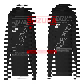 名サーキット概要 鈴鹿トラックレースファンカーレース 長袖Tシャツ - Kawaiitshirt