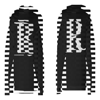 名前入り アルファベット イニシャル文字 R ギフト 長袖Tシャツ - Kawaiitshirt