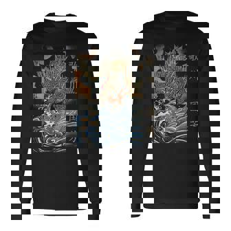 和龍 波 歌川国吉 浮世絵 伝統 長袖Tシャツ - Kawaiitshirt