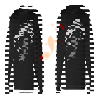国産鯉 庭 池 魚 長袖Tシャツ - Kawaiitshirt