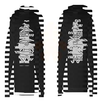 土偶 どぐう【ゆるフレンズ】遮光器土偶 歴史土器 イラスト 長袖Tシャツ - Kawaiitshirt