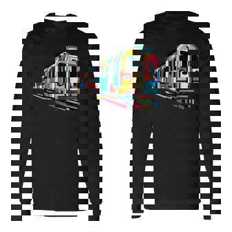 地下鉄 列車 地下鉄 機関車 鉄道愛好家 長袖Tシャツ - Kawaiitshirt
