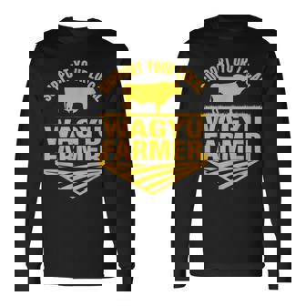 地元和牛農家を応援 牛和牛牧場。 長袖Tシャツ - Kawaiitshirt