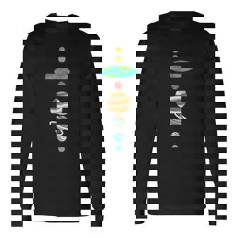 地球平面説太陽系 長袖Tシャツ - Kawaiitshirt