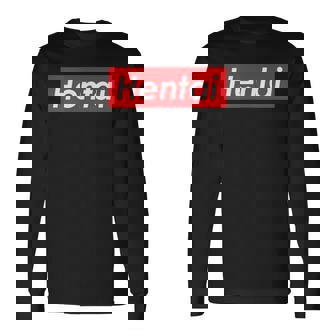 変態レッドボックスロゴ 長袖Tシャツ - Kawaiitshirt