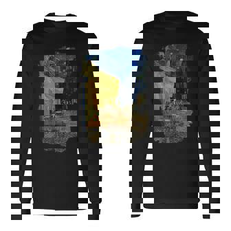 夜のカフェテラス ゴッホ 長袖Tシャツ - Kawaiitshirt