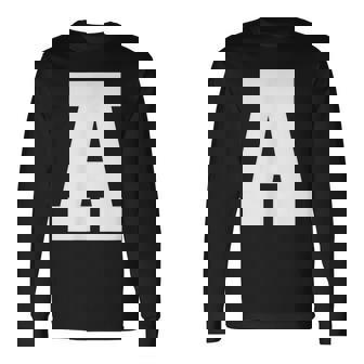 大文字 A アルファベットモノグラム イニシャル 長袖Tシャツ - Kawaiitshirt