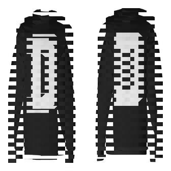 大文字 D アルファベットモノグラム イニシャル 長袖Tシャツ - Kawaiitshirt