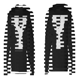 大文字 Y アルファベット モノグラム イニシャル 長袖Tシャツ - Kawaiitshirt