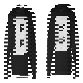 大文字b アルファベットモノグラム イニシャル 長袖Tシャツ - Kawaiitshirt