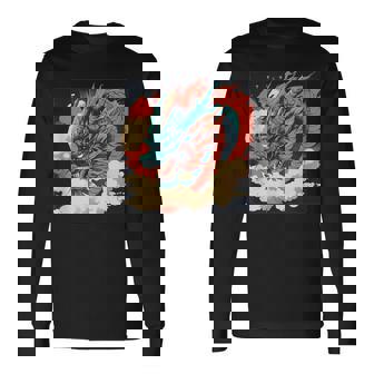 大胆でクールな外観の素晴らしい日本のドラゴン。 長袖Tシャツ - Kawaiitshirt